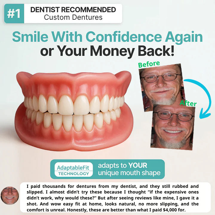🎅New Year HOT SALE-🏆Ends Today: 70% OFF! 🦷 Acezozla™ Custom-Fit Fully Functional Dentures for a More Confident Smile!